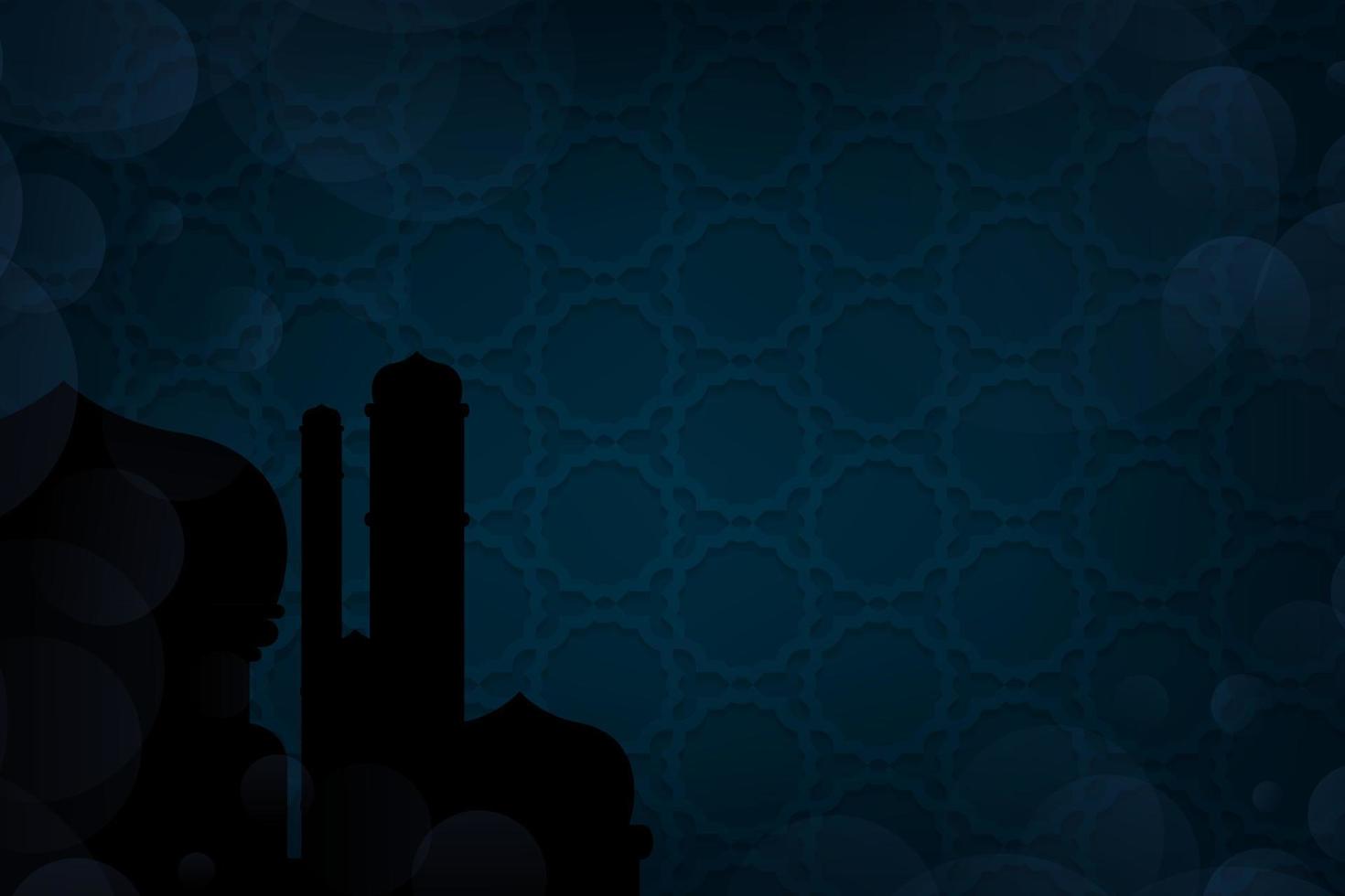 Flat arabic pattern background with golden lantern vector