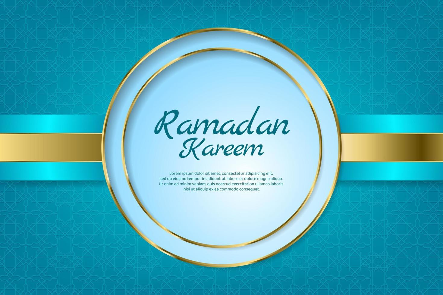 Flat arabic pattern background with golden lantern vector