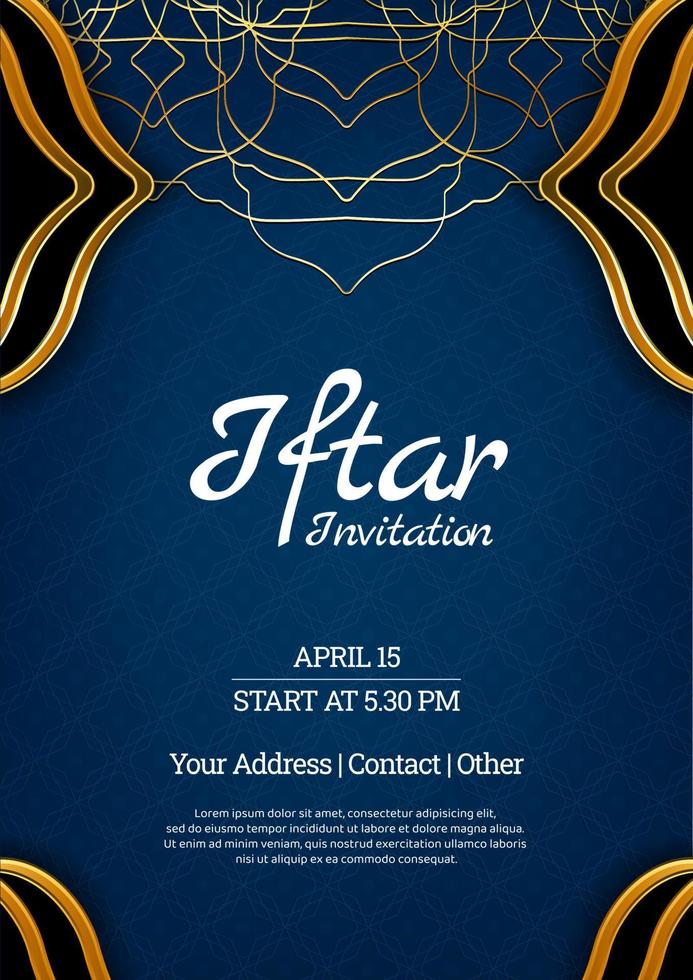 plantilla detallada de diseño de invitación iftar vector