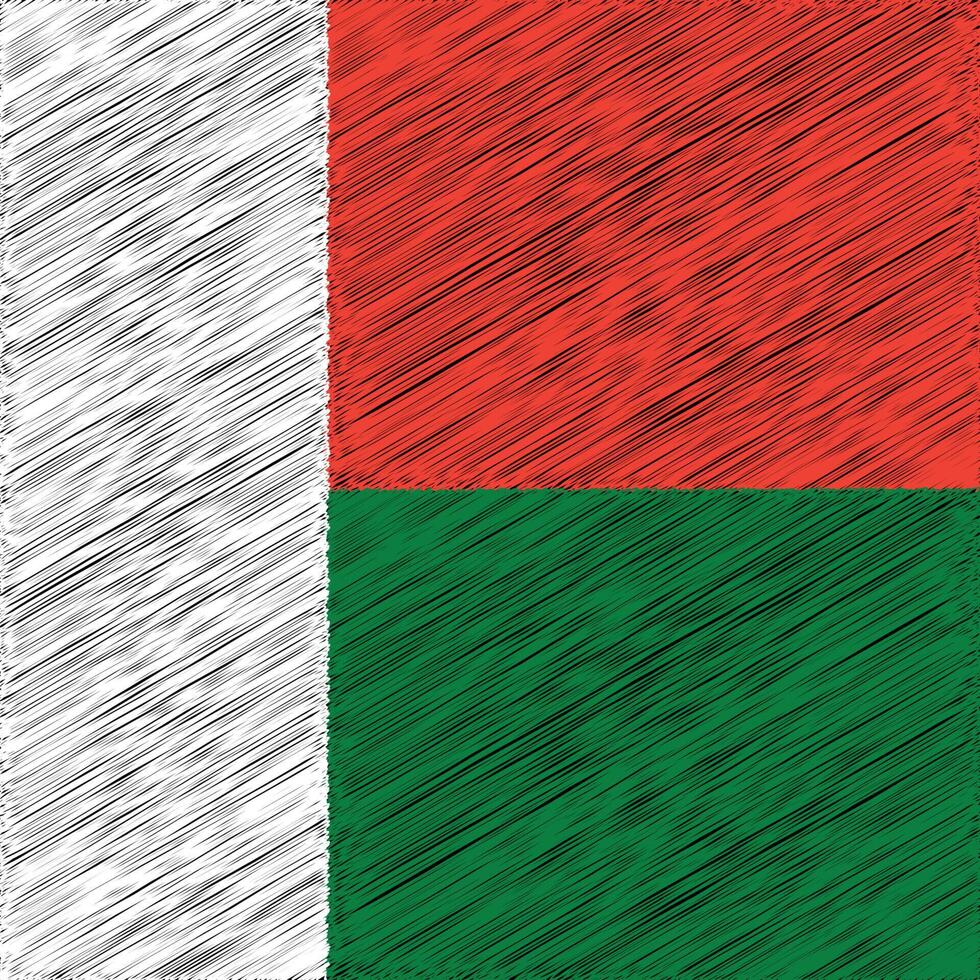 Madagascar Independence Day 26 June, Square Flag Design vector