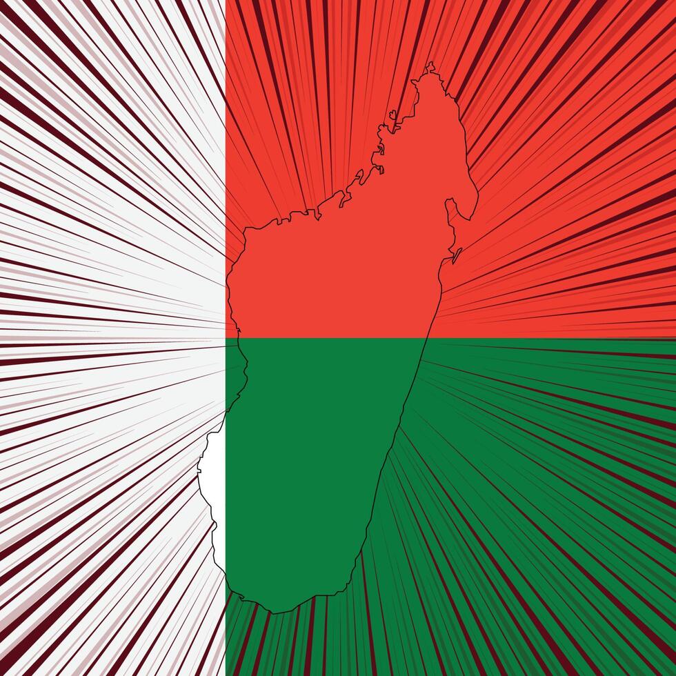 Madagascar Independence Day Map Design vector