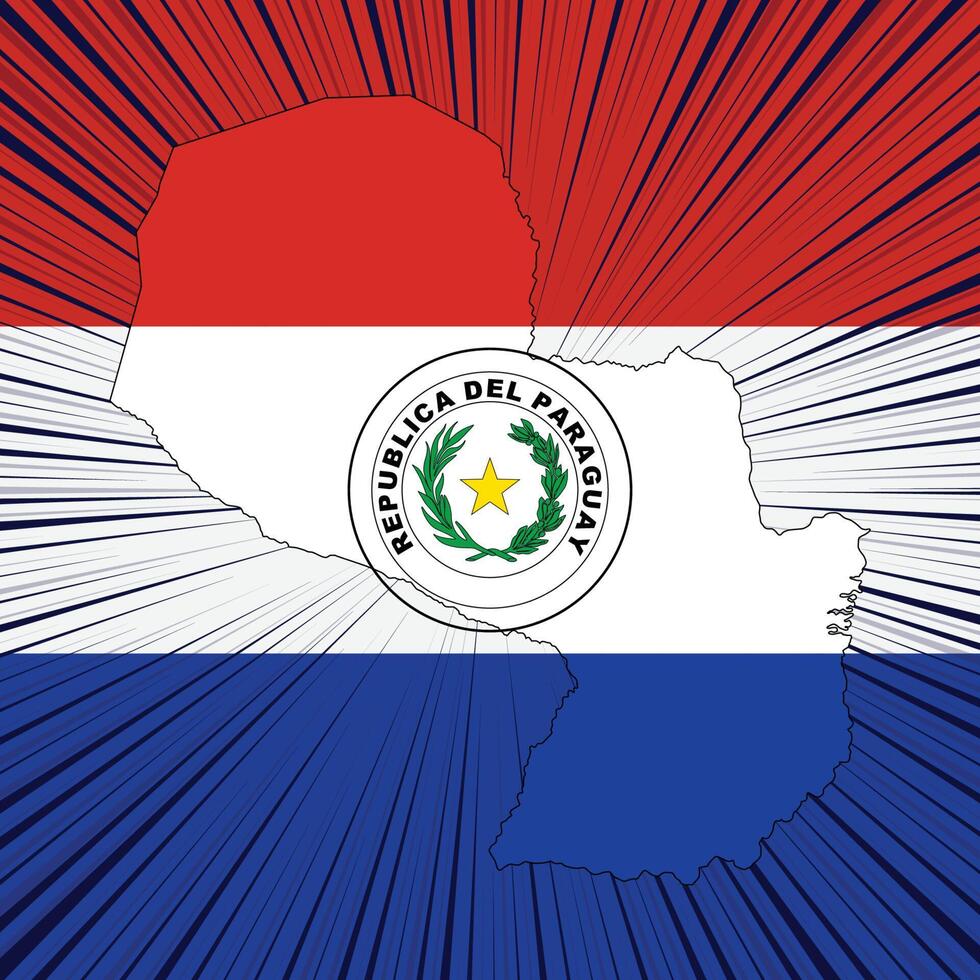 Paraguay Independence Day Map Design vector