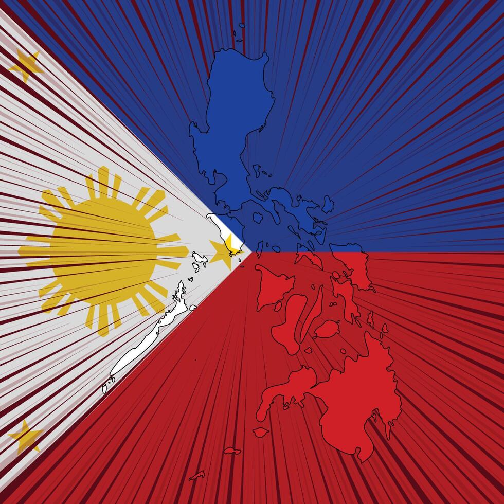 Philippines Independence Day Map Design vector