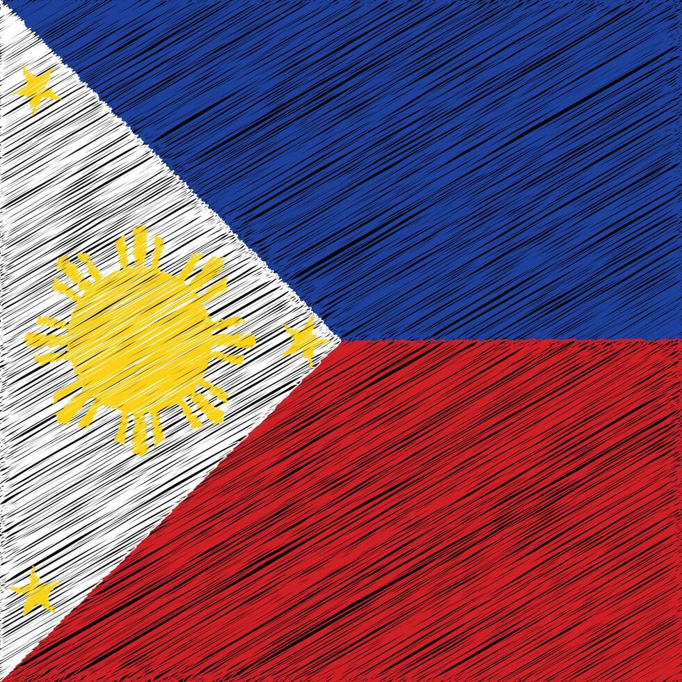 Philippines Independence Day 12 June, Square Flag Design vector
