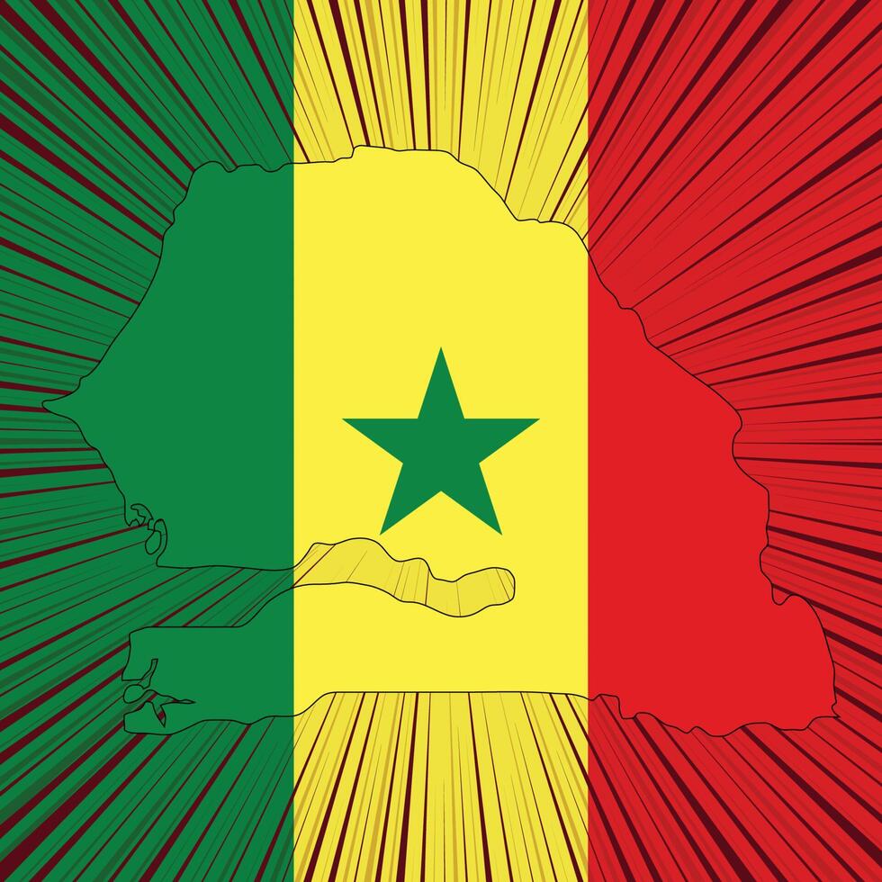 Senegal Independence Day Map Design vector