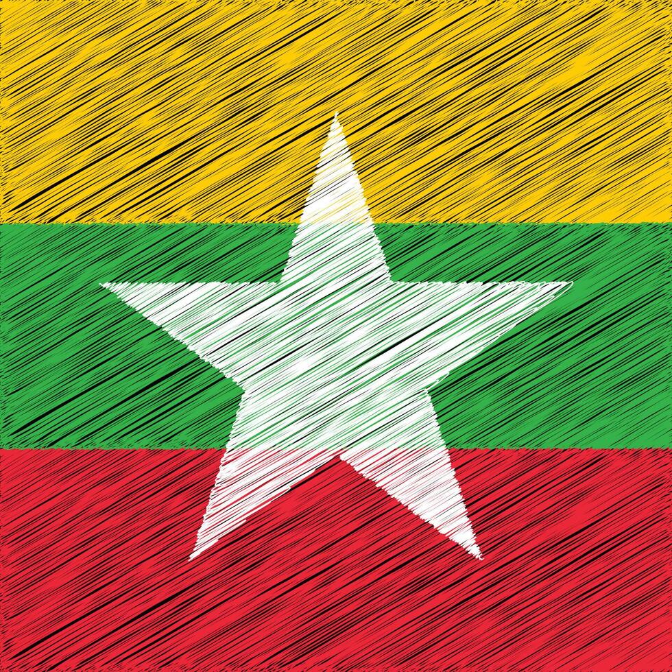 Myanmar Independence Day 4 January, Square Flag Design vector