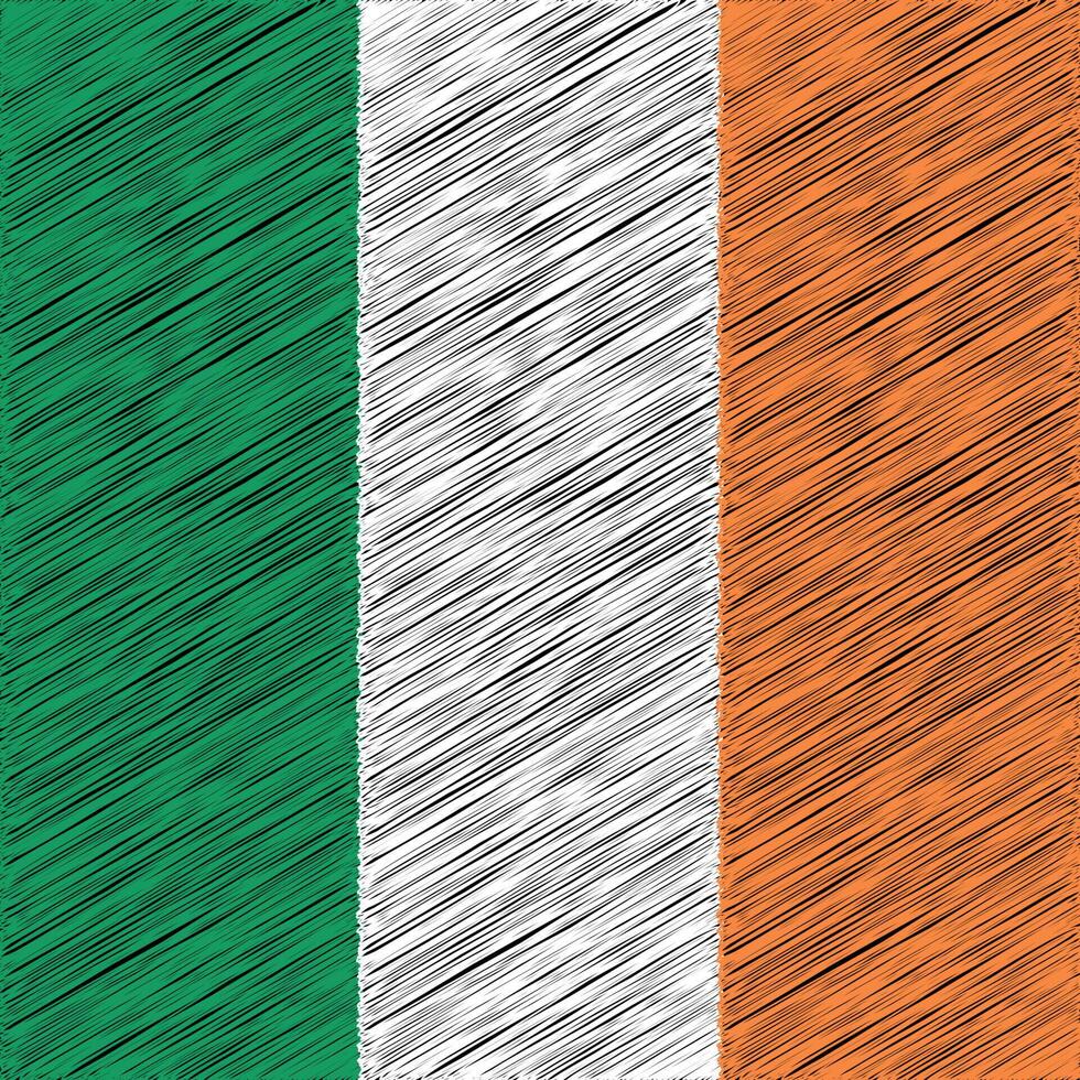 día nacional de irlanda 17 de marzo, diseño de bandera cuadrada vector