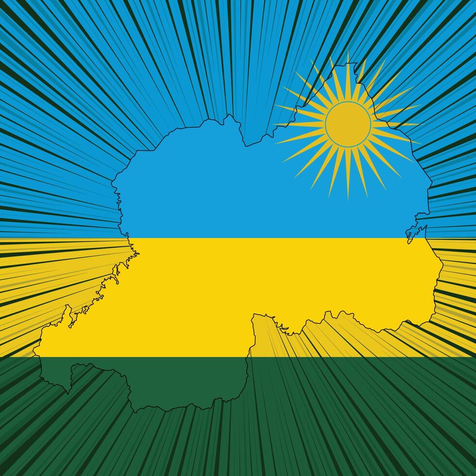 Rwanda Independence Day Map Design vector