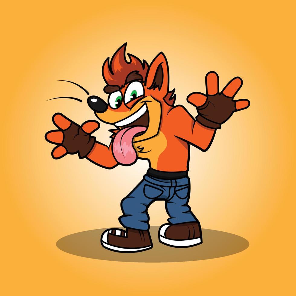 Crash is crazy tazmania devil vector