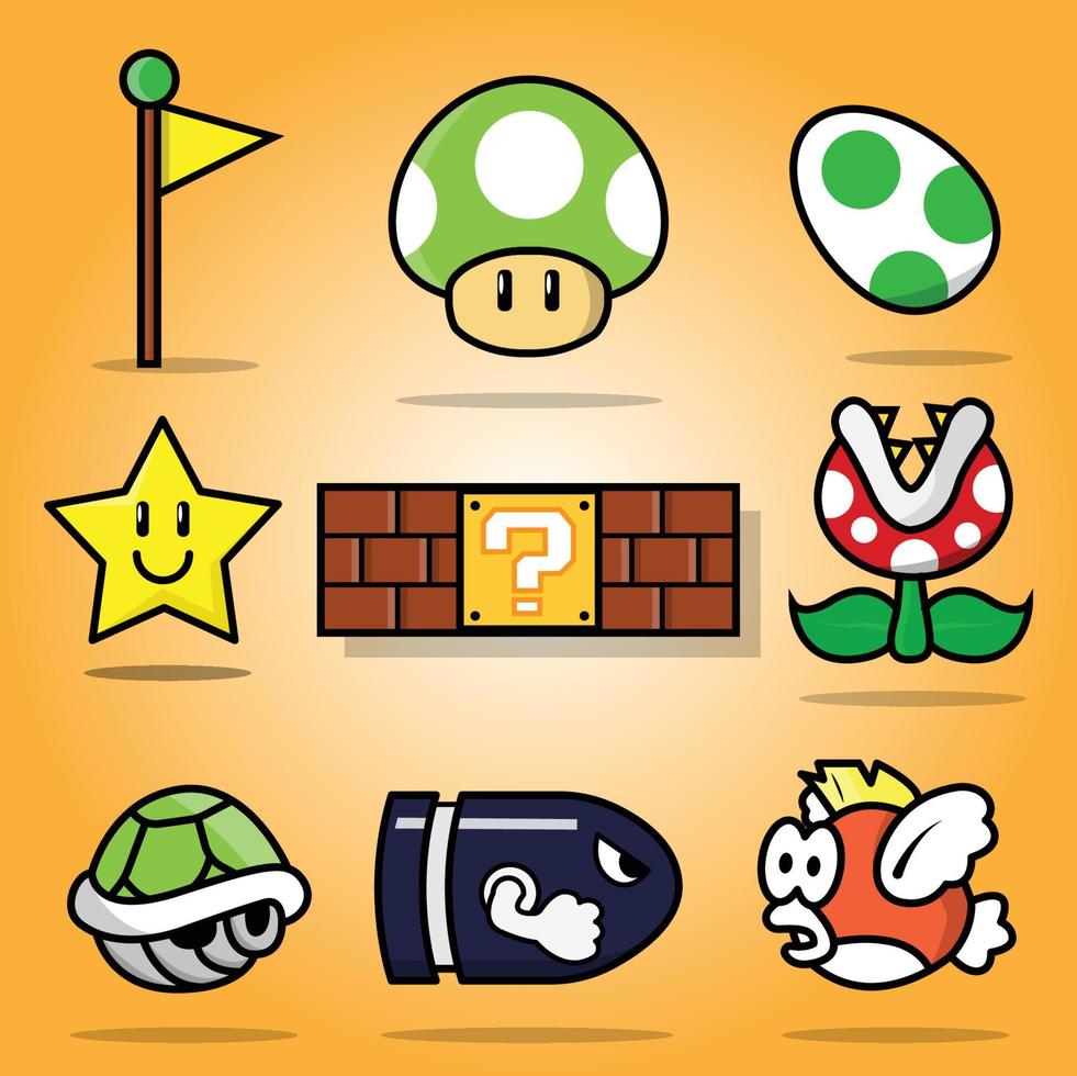 one set of mario character vector