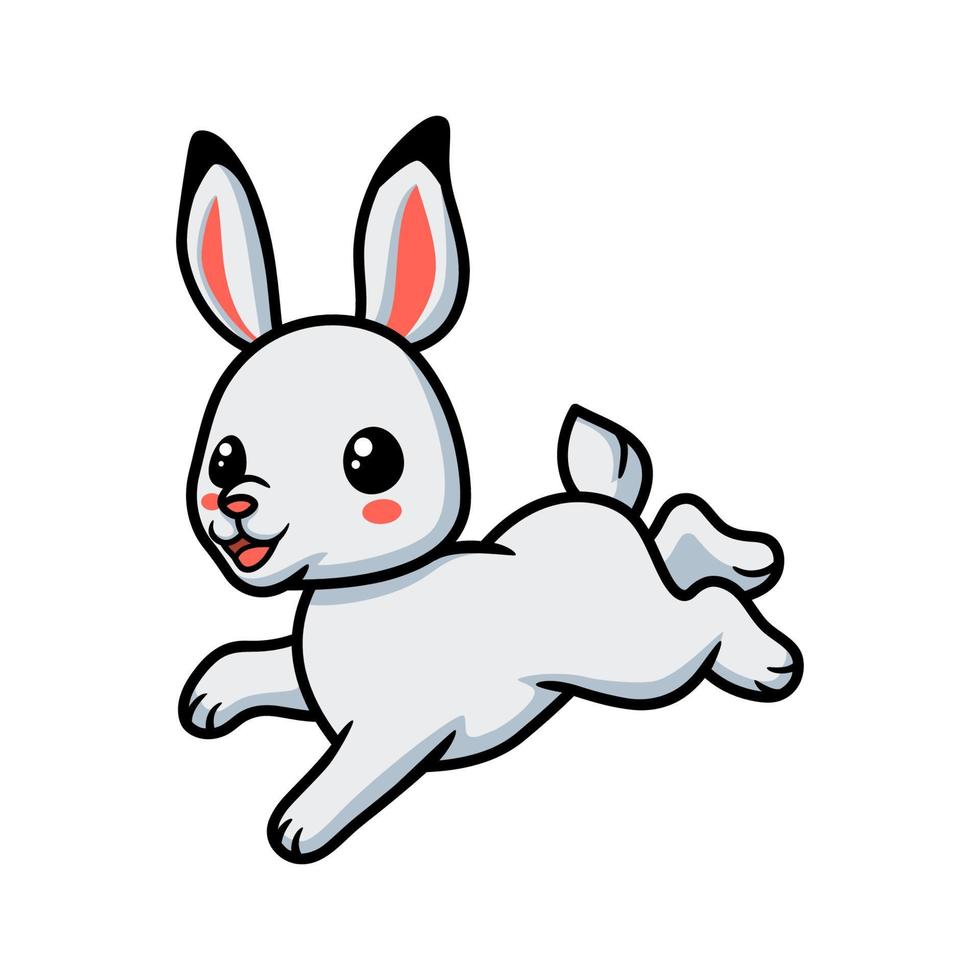 Cute little rabbit cartoon jumping vector