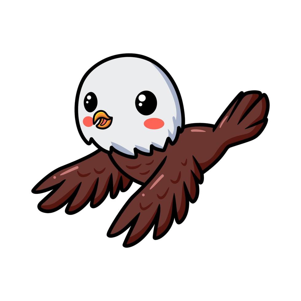 Cute little eagle cartoon flying vector