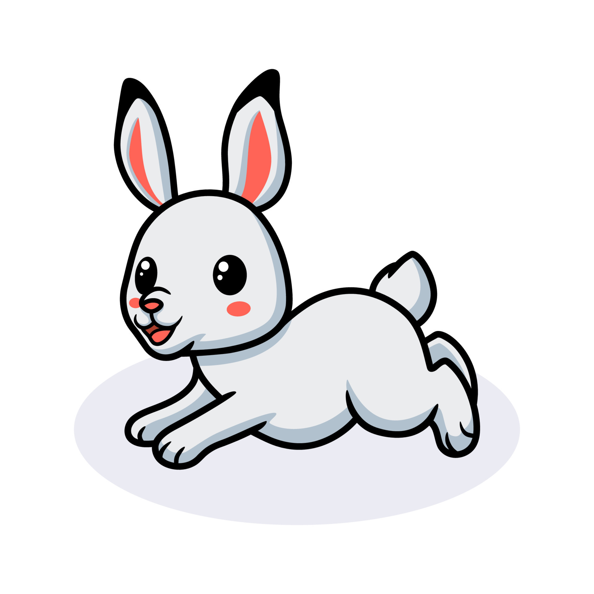 Cute little rabbit cartoon running 11719682 Vector Art at Vecteezy