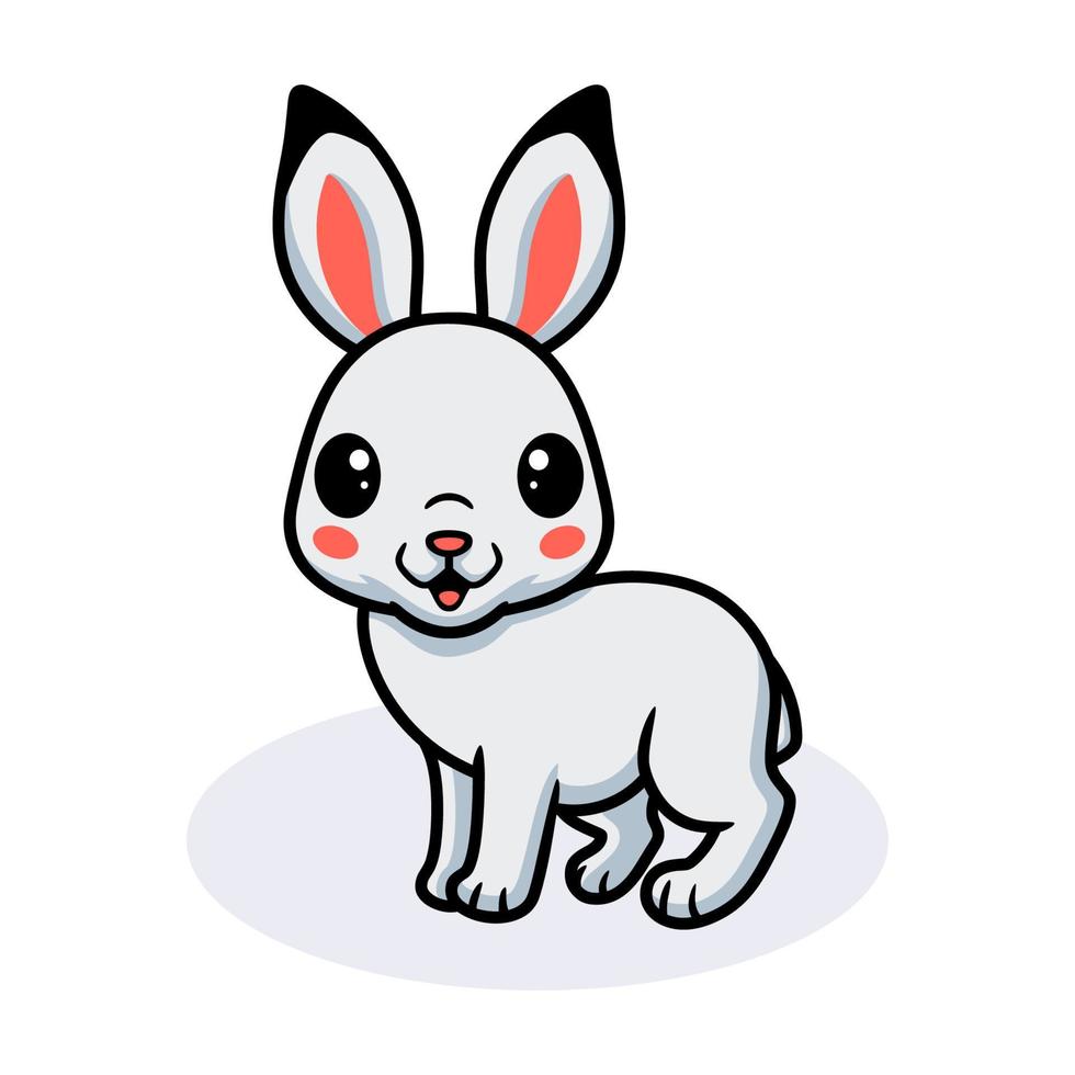 Cute little white rabbit cartoon vector