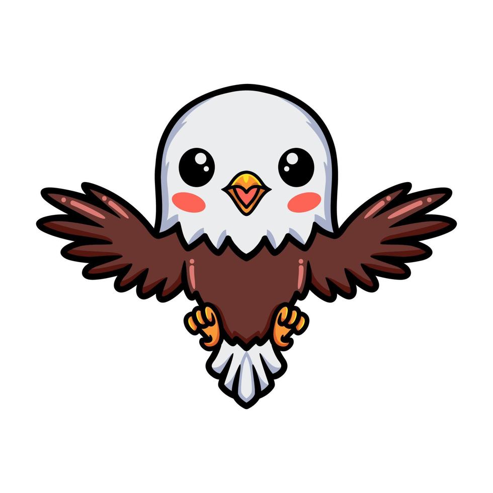 Cute little eagle cartoon flying vector