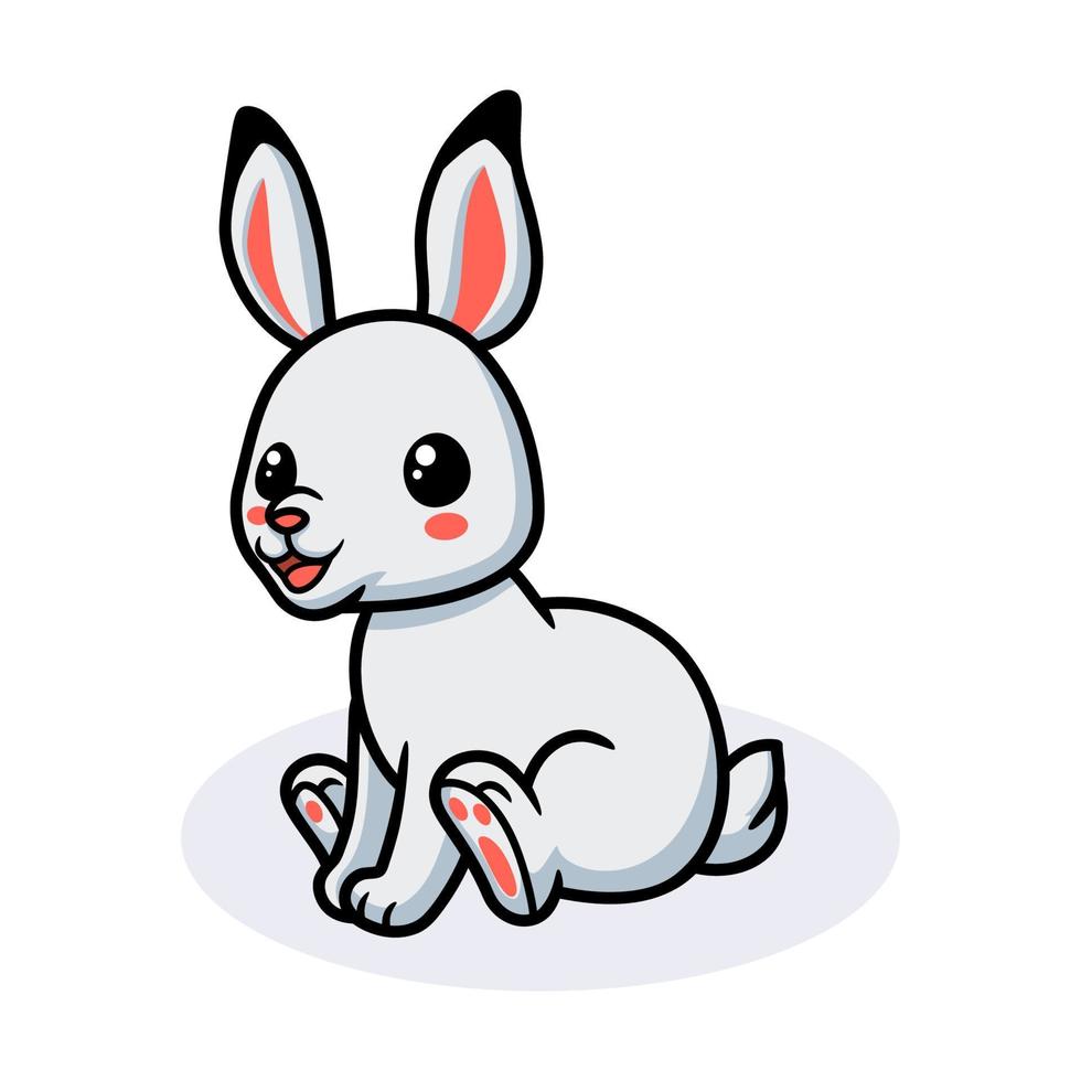 Cute little rabbit cartoon sitting vector