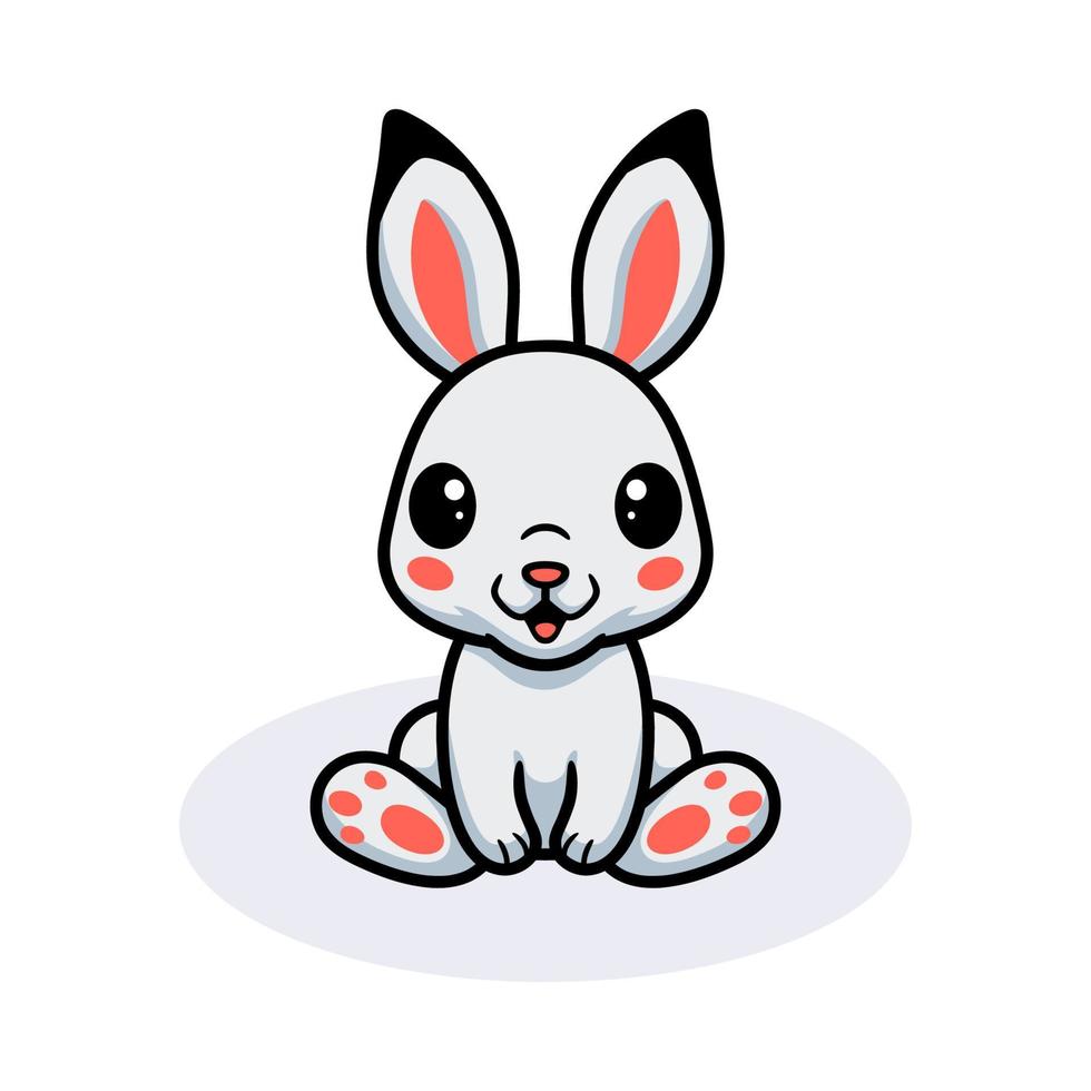 Cute little rabbit cartoon sitting vector