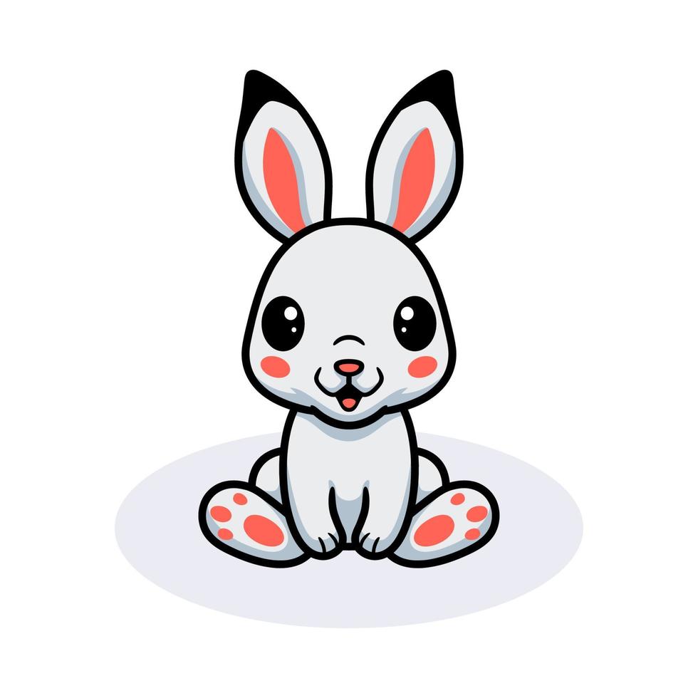 Cute little rabbit cartoon sitting vector