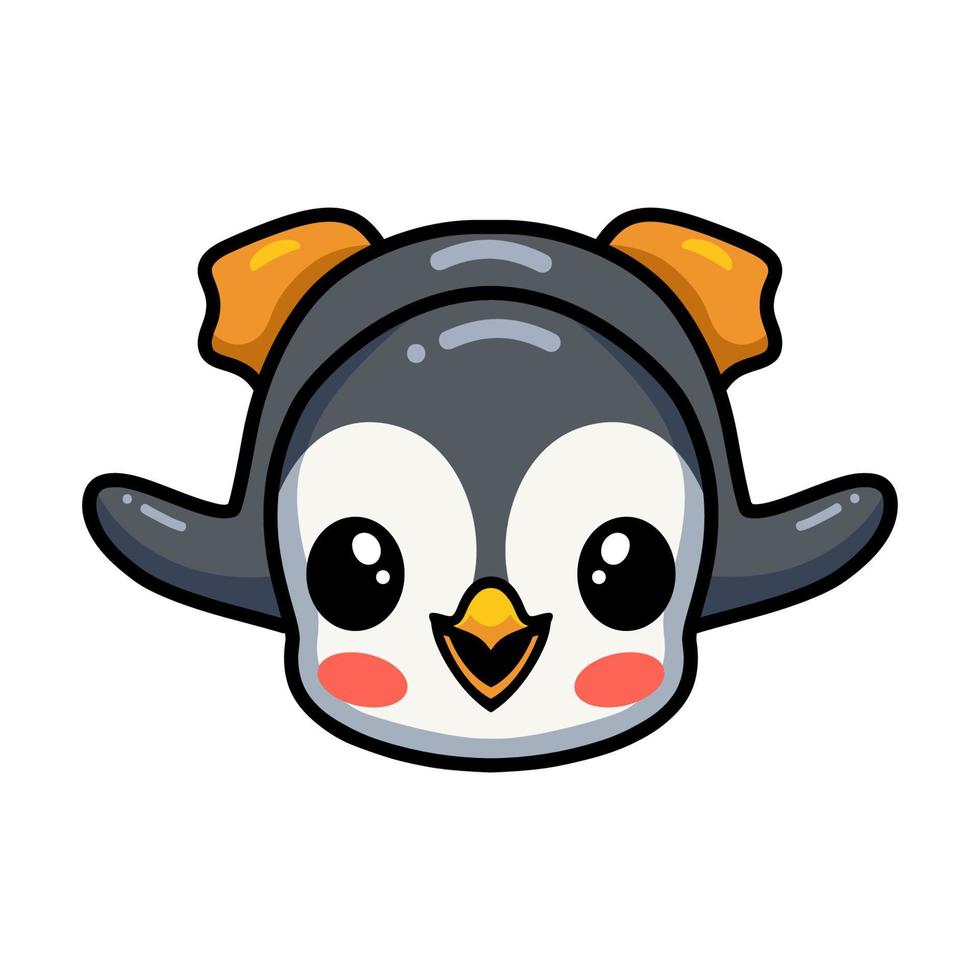 Cute little penguin cartoon lying down vector