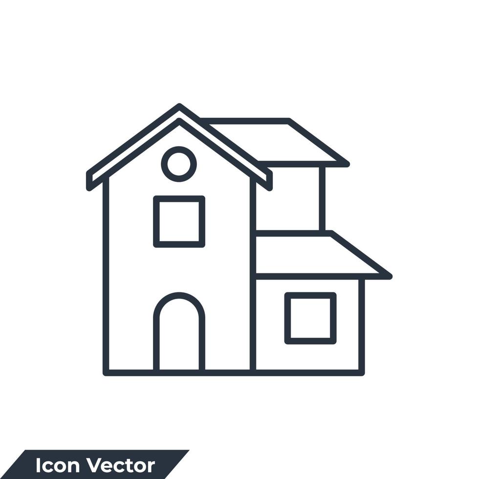 ilustración de vector de logotipo de icono de edificio de villa. plantilla de símbolo de villa para la colección de diseño gráfico y web