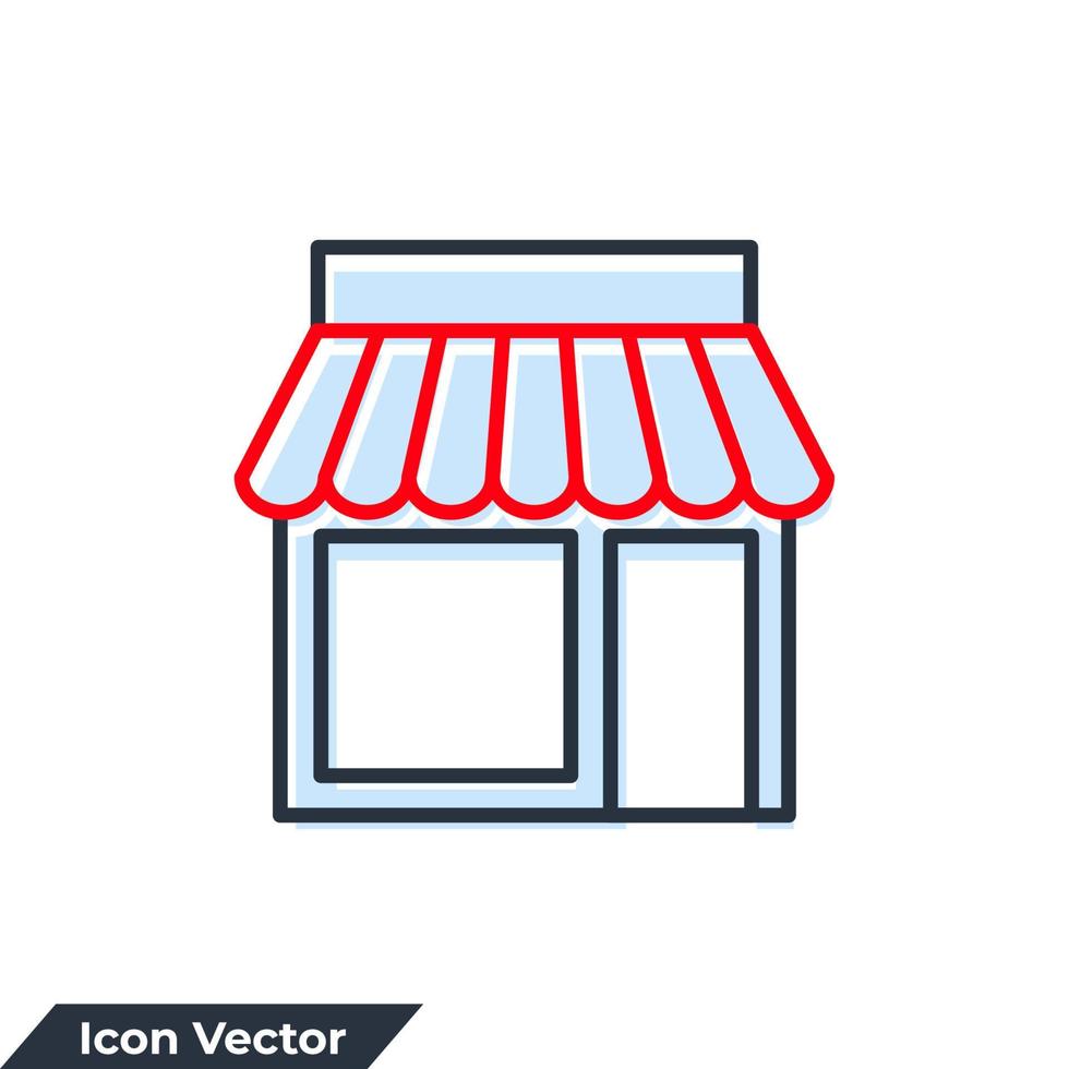 Ilustración de vector de logotipo de icono de edificio de tienda. plantilla de símbolo de tienda para la colección de diseño gráfico y web