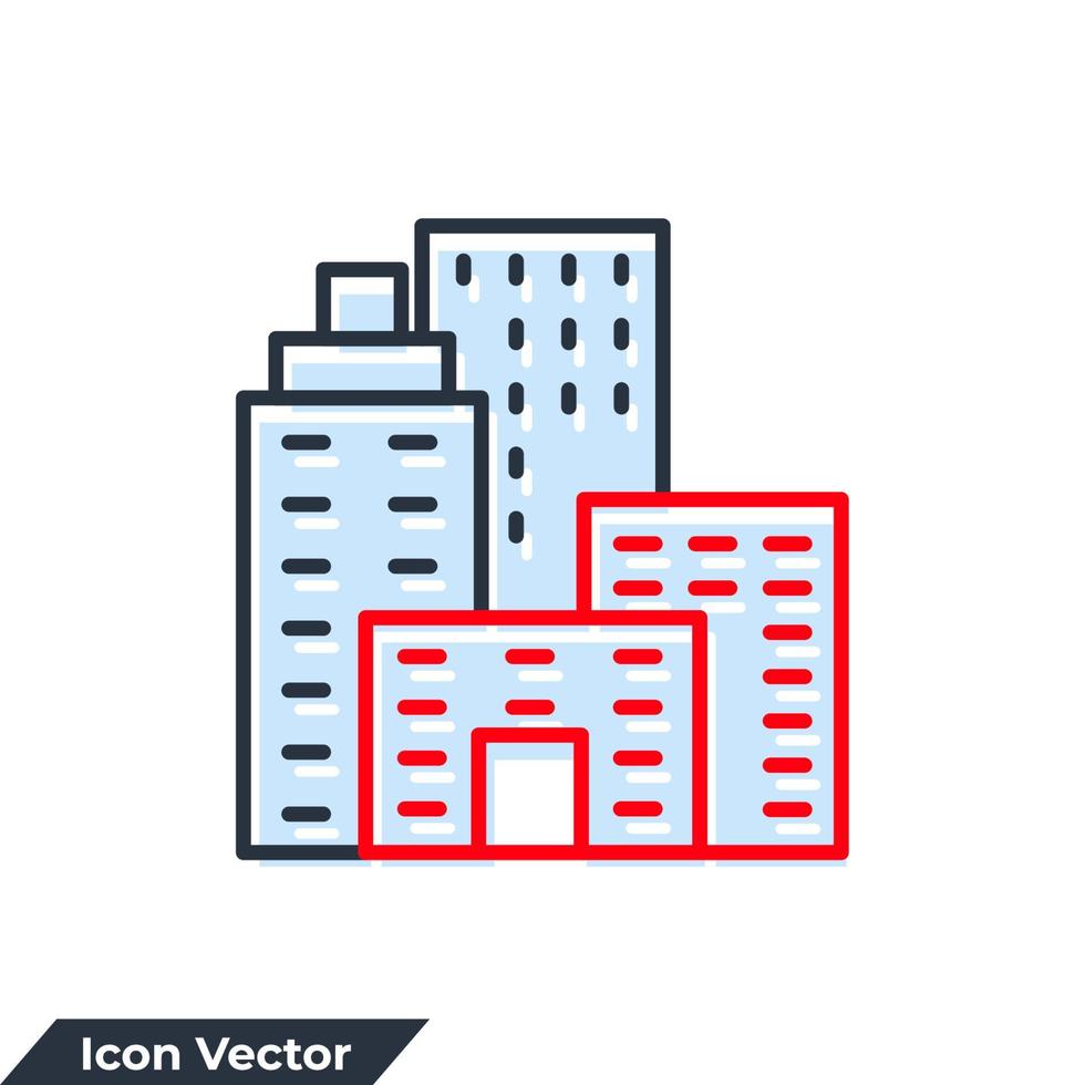 Ilustración de vector de logotipo de icono de edificio municipal. plantilla de símbolo municipal para colección de diseño gráfico y web