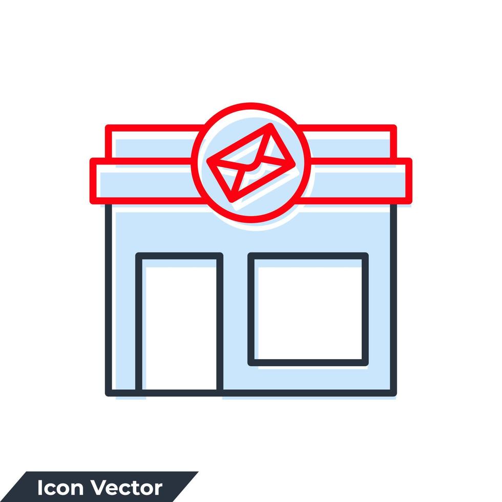 post office building icon logo vector illustration. post office symbol template for graphic and web design collection