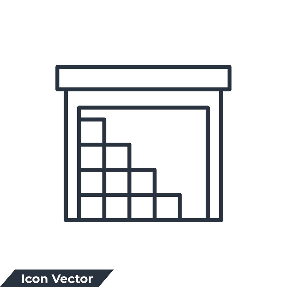 warehouse building icon logo vector illustration. Storehouse symbol template for graphic and web design collection