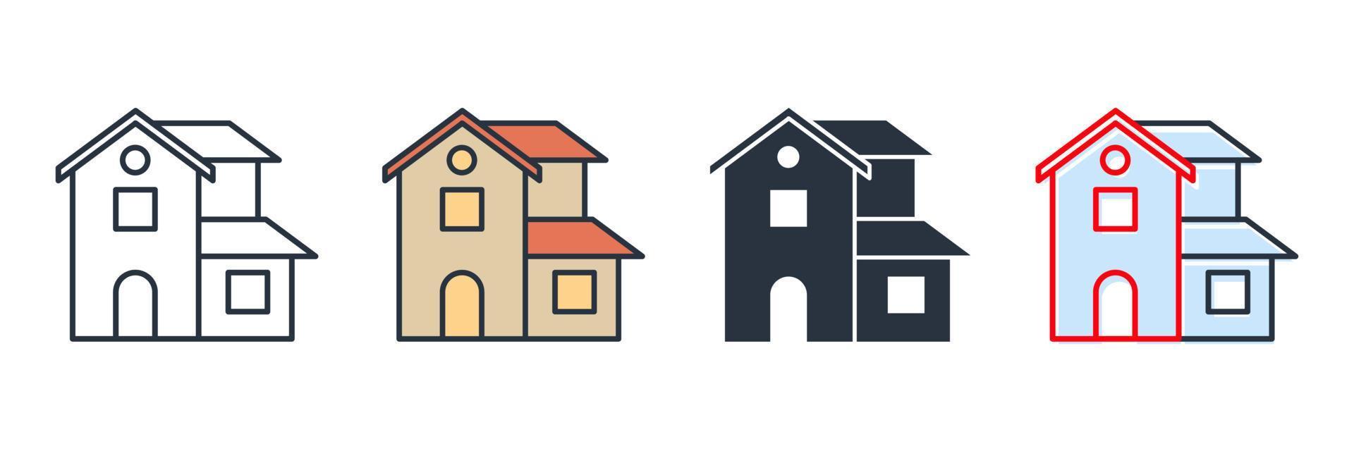 villa building icon logo vector illustration. villa symbol template for graphic and web design collection