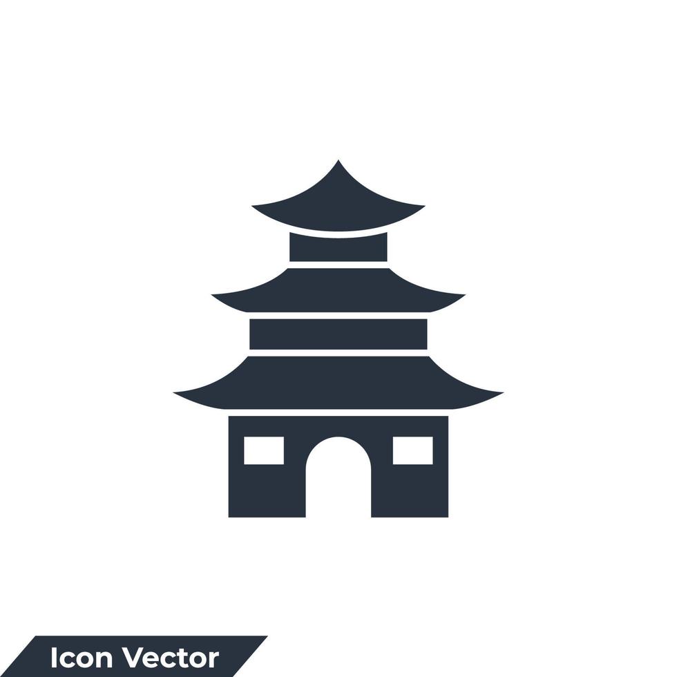 Ilustración de vector de logotipo de icono de pagoda. plantilla de símbolo de pagoda para la colección de diseño gráfico y web