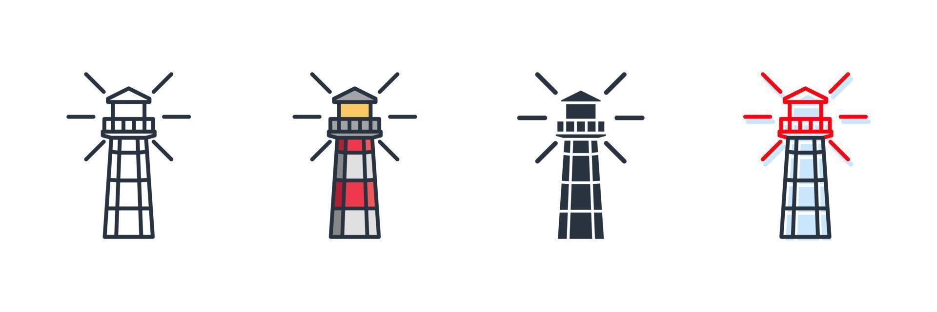 light house building icon logo vector illustration. lighthouse symbol template for graphic and web design collection
