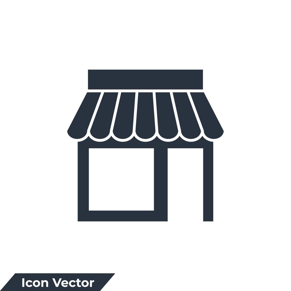 Ilustración de vector de logotipo de icono de edificio de tienda. plantilla de símbolo de tienda para la colección de diseño gráfico y web