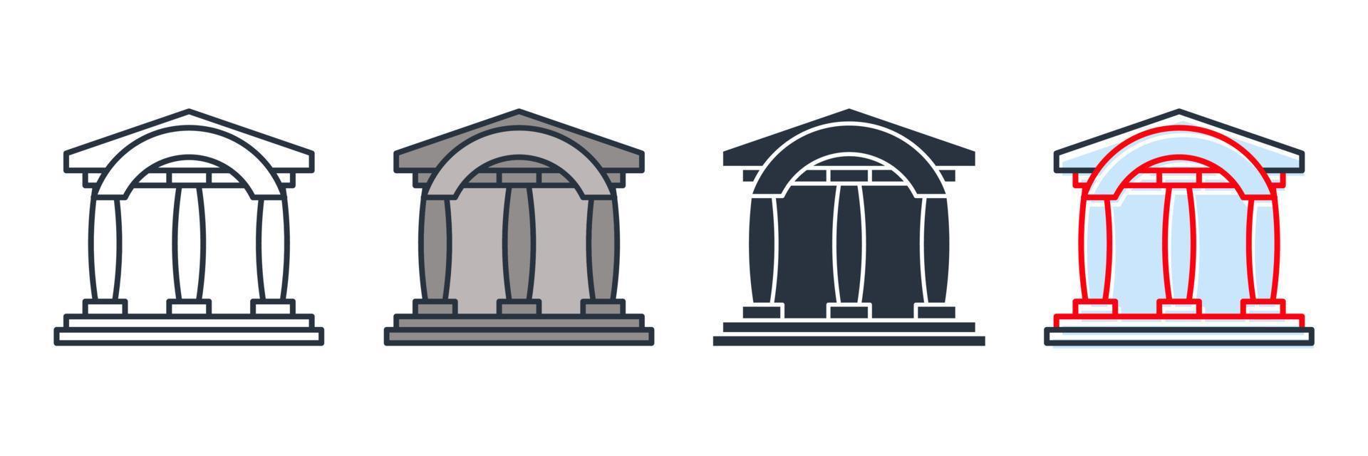 Ilustración de vector de logotipo de icono de edificio de museo. plantilla de símbolo de museo para la colección de diseño gráfico y web