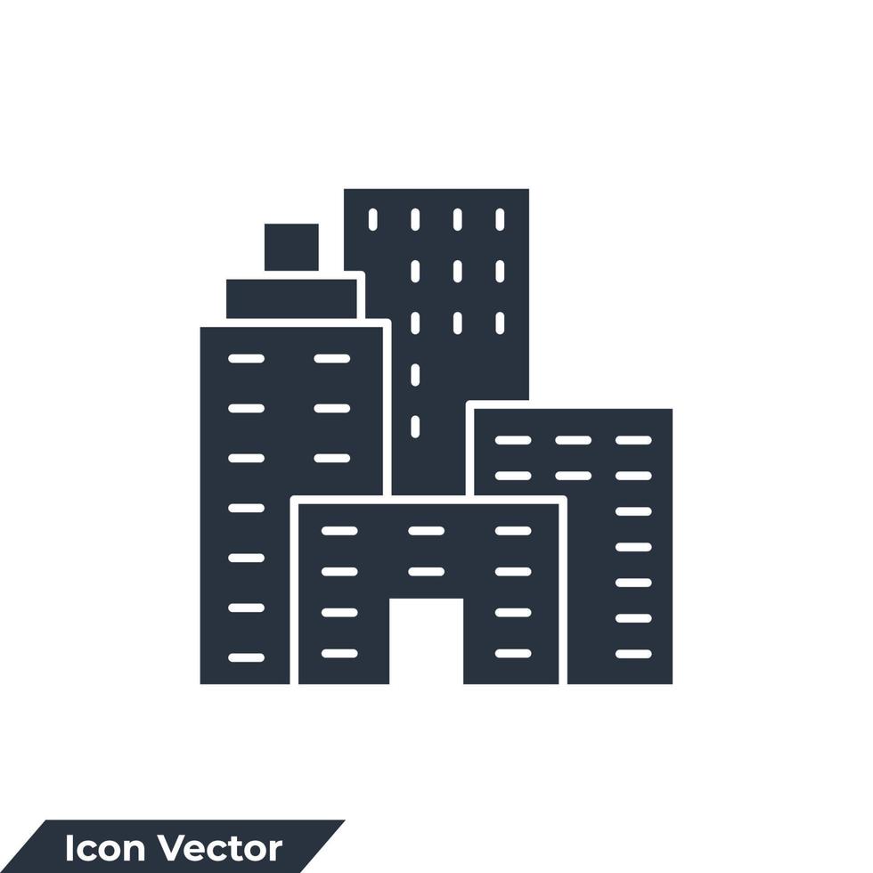 Ilustración de vector de logotipo de icono de edificio municipal. plantilla de símbolo municipal para colección de diseño gráfico y web