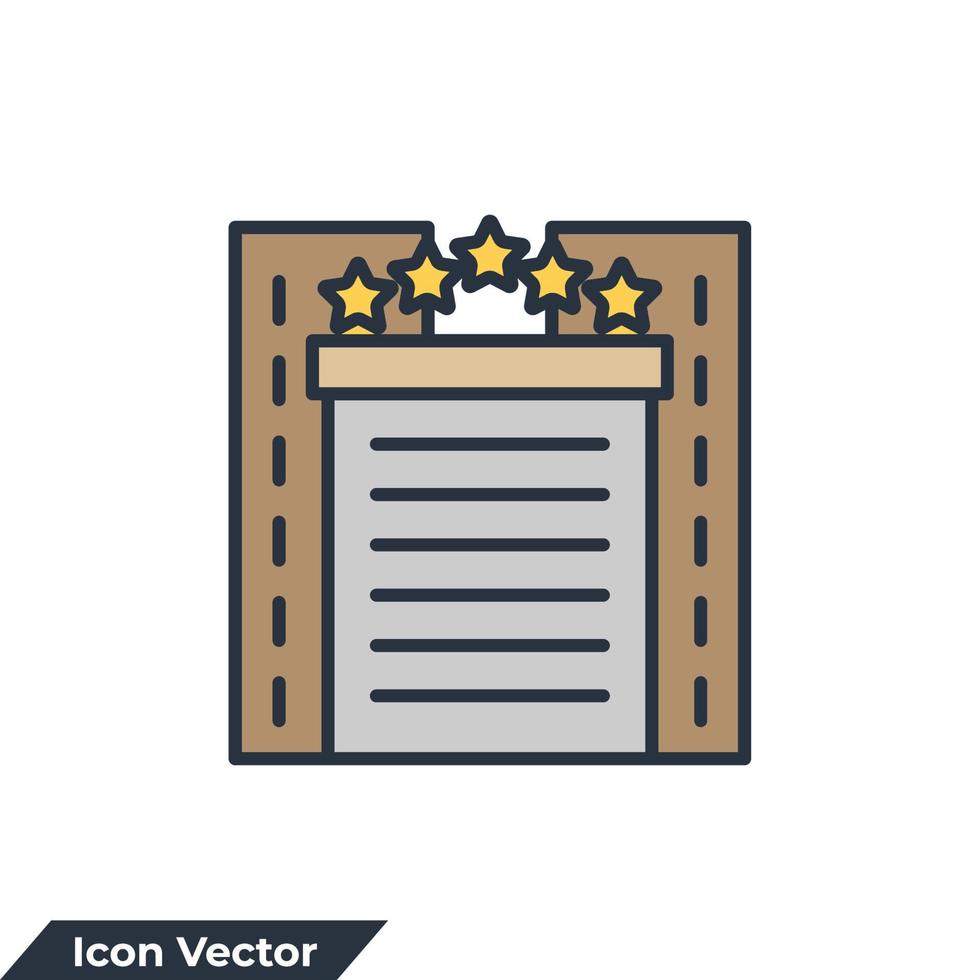 hotel building icon logo vector illustration. hotel symbol template for graphic and web design collection