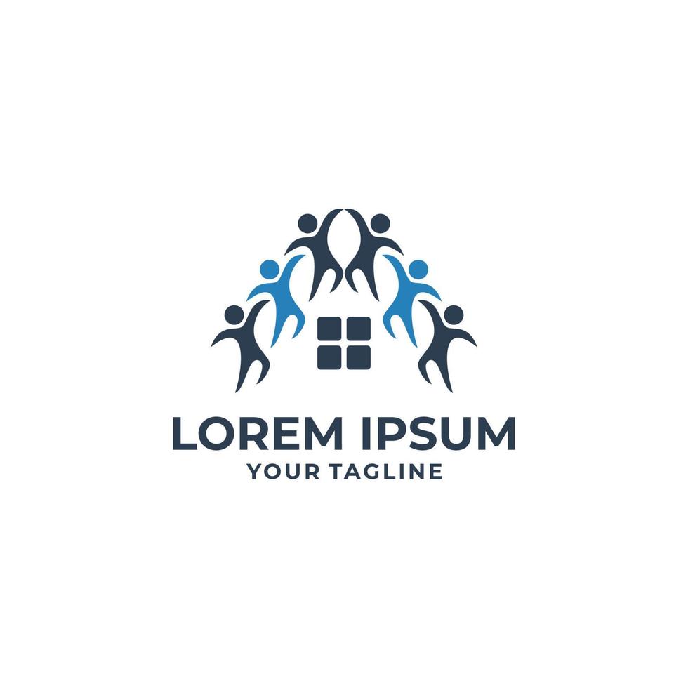Fun people life logotype design vector