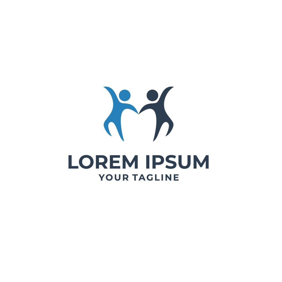 Fun people life logotype design vector
