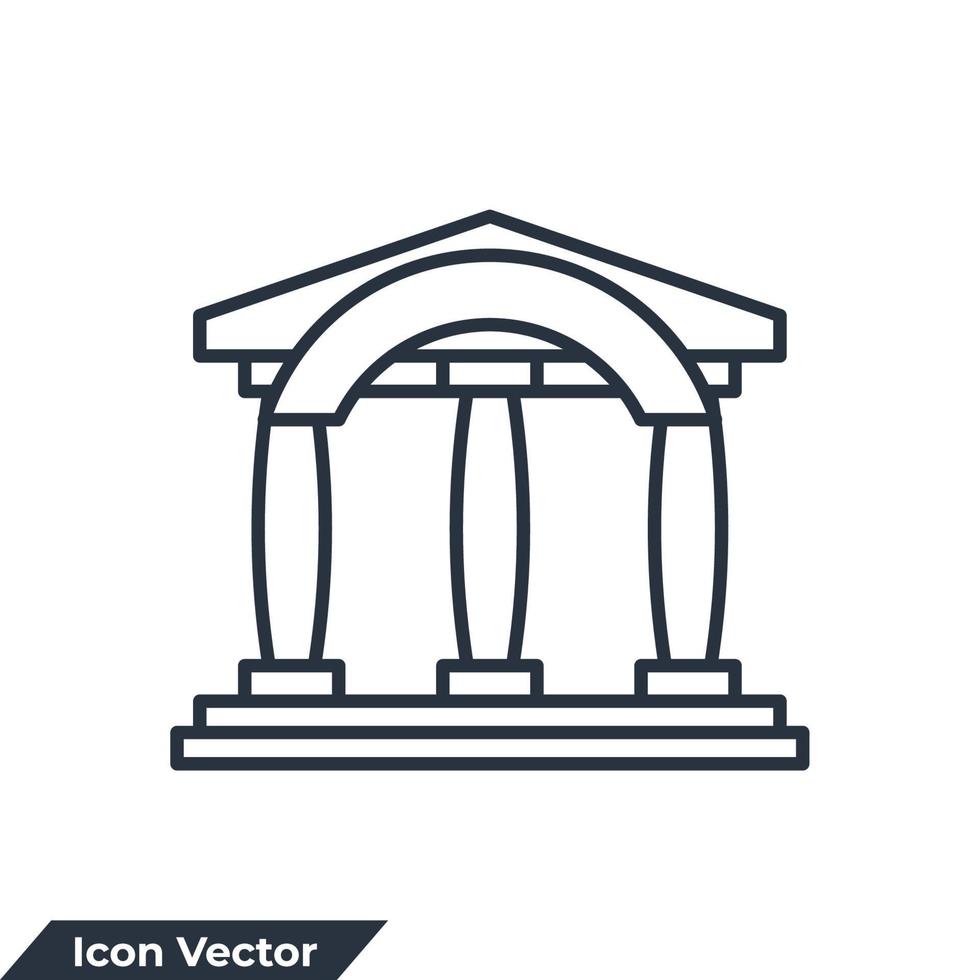 Ilustración de vector de logotipo de icono de edificio de museo. plantilla de símbolo de museo para la colección de diseño gráfico y web