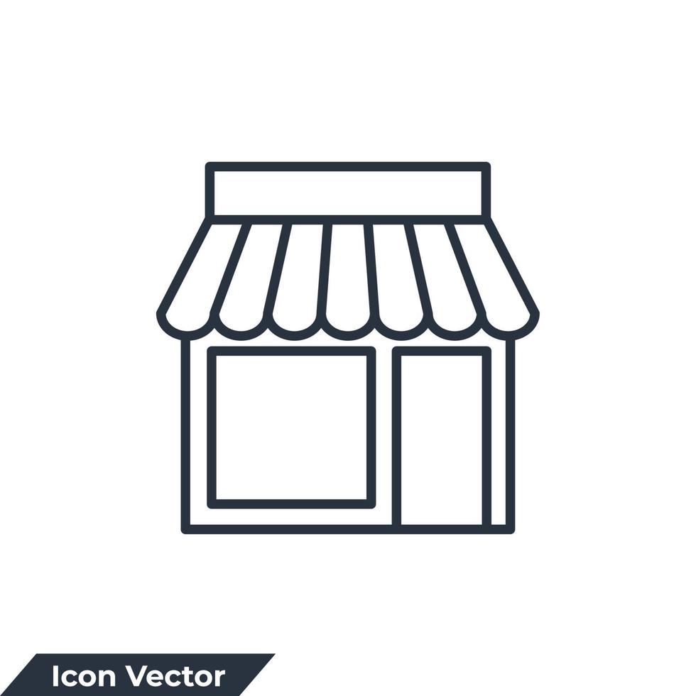 Ilustración de vector de logotipo de icono de edificio de tienda. plantilla de símbolo de tienda para la colección de diseño gráfico y web