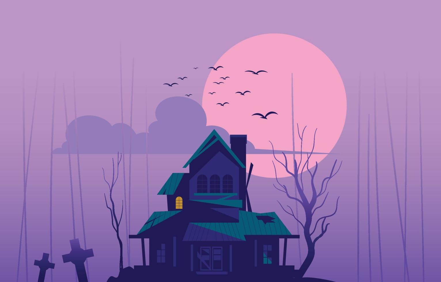 Creepy Haunted House vector