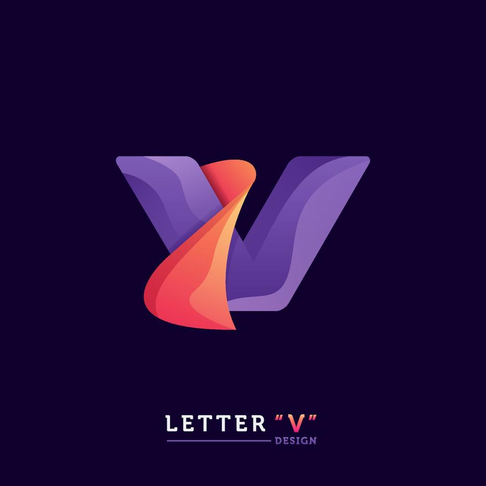 plantilla de vector de logotipo de letra v