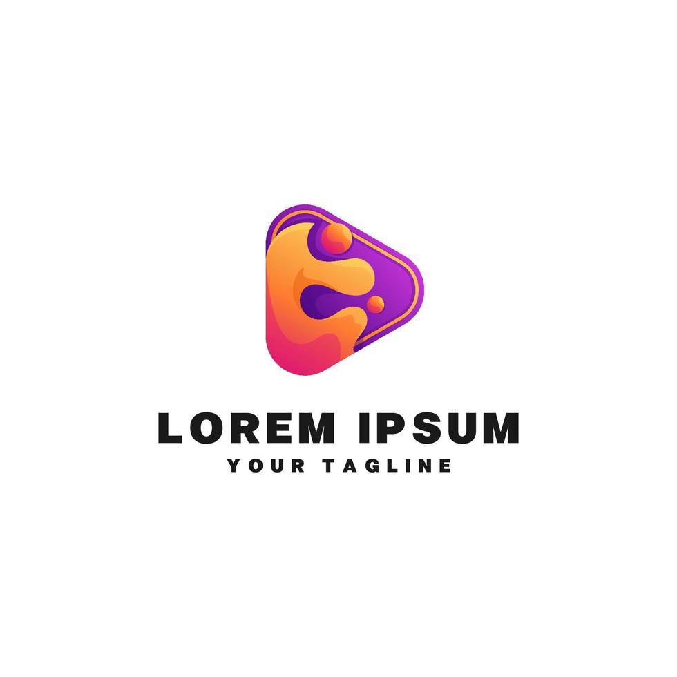 reproducir logotipo multimedia vector