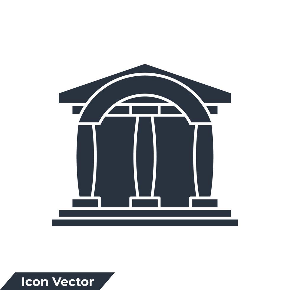 Ilustración de vector de logotipo de icono de edificio de museo. plantilla de símbolo de museo para la colección de diseño gráfico y web