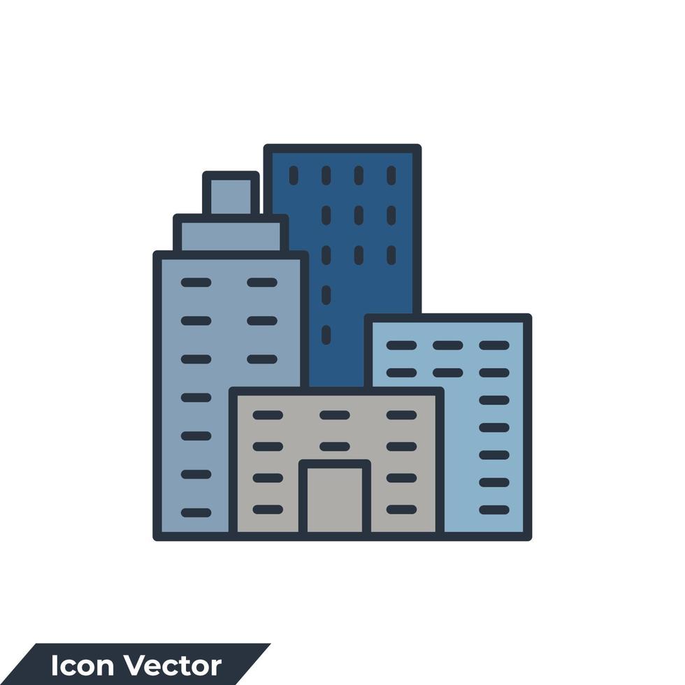 Ilustración de vector de logotipo de icono de edificio municipal. plantilla de símbolo municipal para colección de diseño gráfico y web