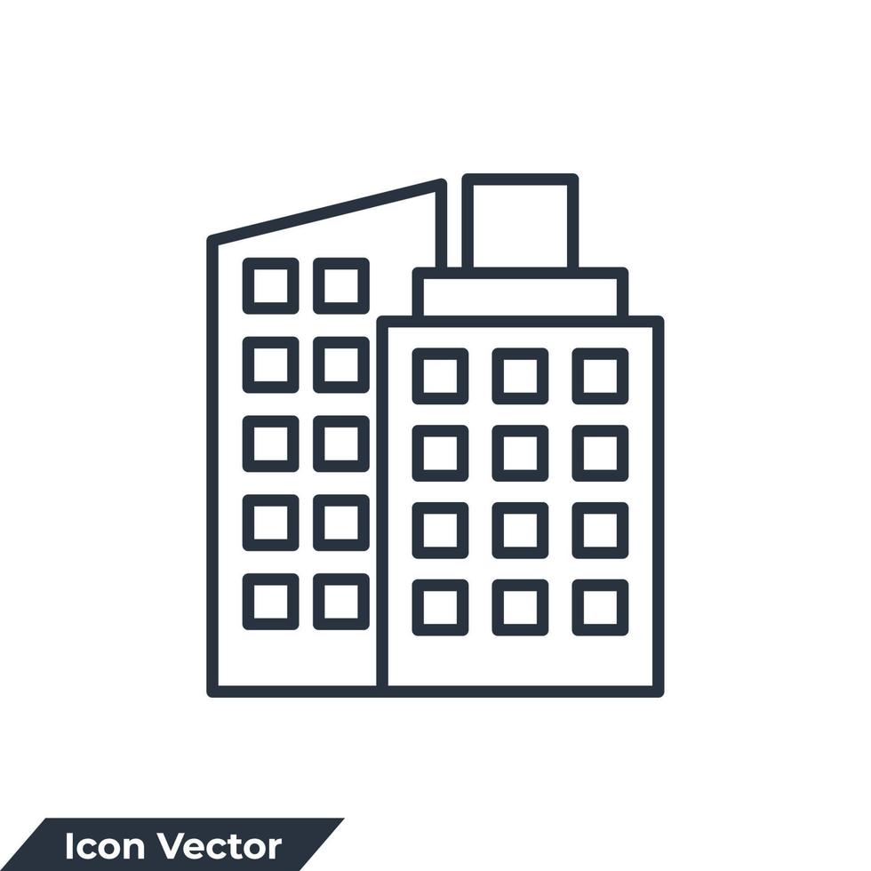 Ilustración de vector de logotipo de icono de edificio. plantilla de símbolo de construcción para la colección de diseño gráfico y web