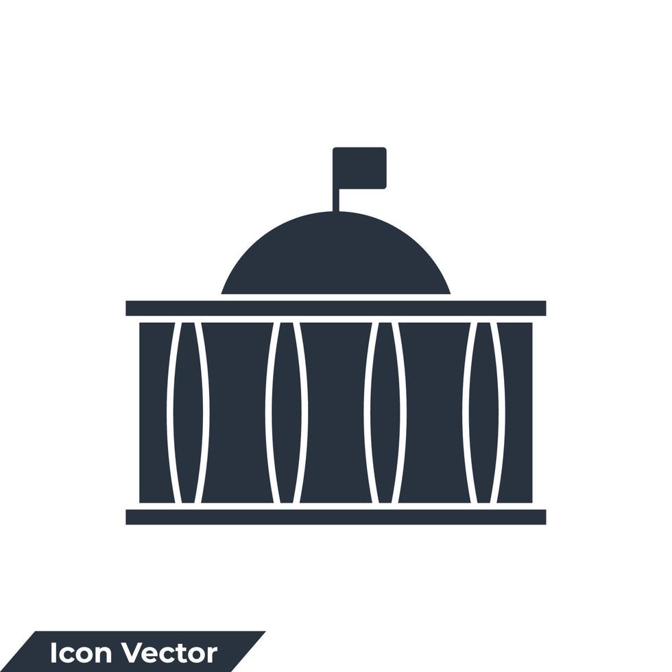 government building icon logo vector illustration. government symbol template for graphic and web design collection