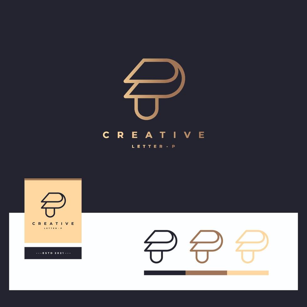 Letter p logotype designs vector
