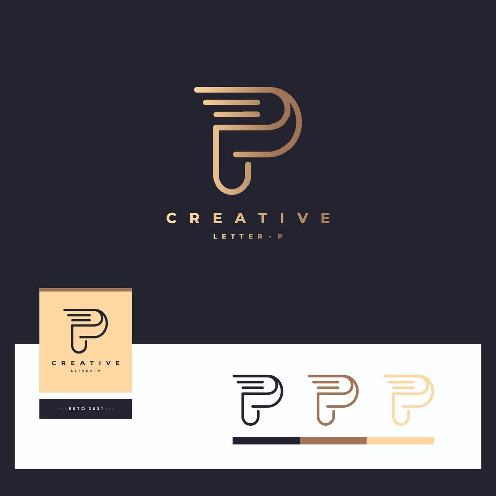 Letter p logotype designs vector