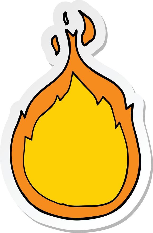sticker of a cartoon flames vector