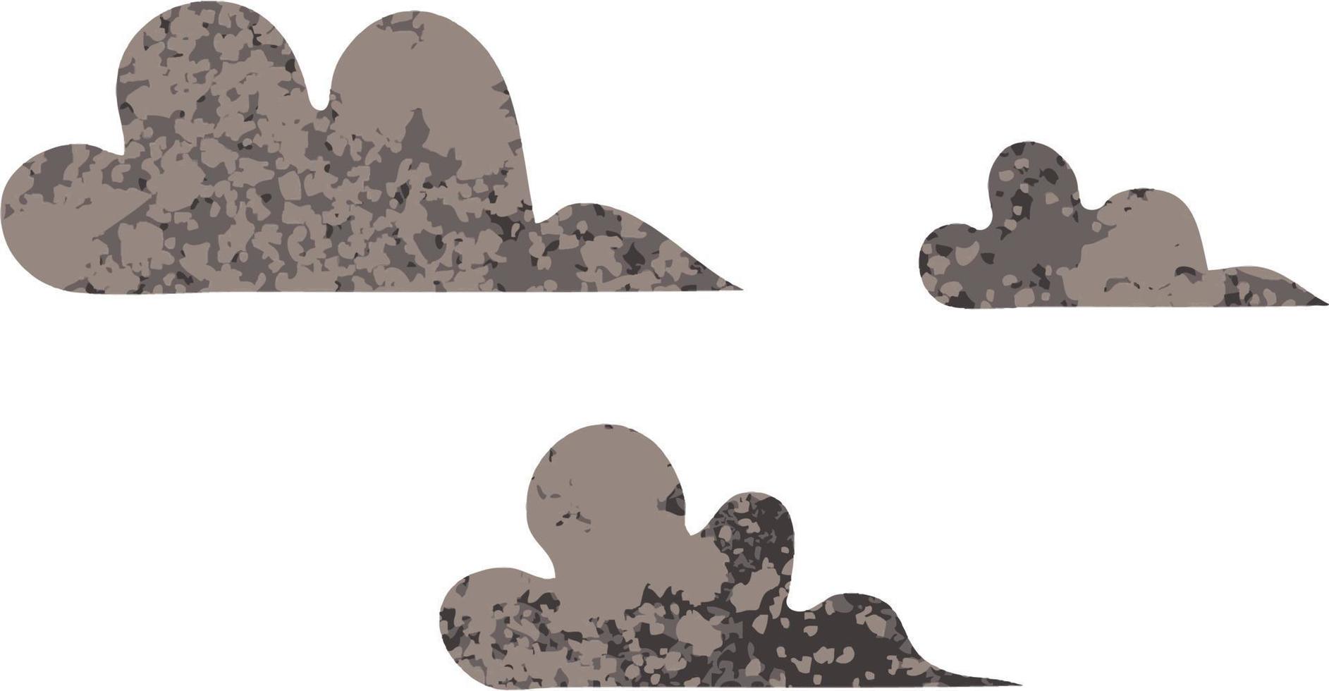 retro illustration style cartoon storm cloud vector